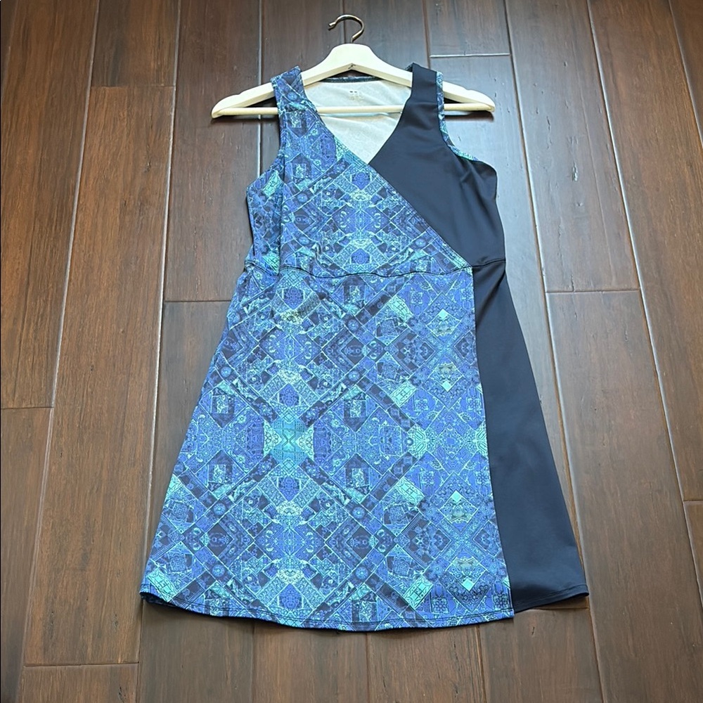 Title Nine Asymmetrical Dress in Blue and Navy